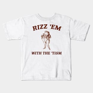 Rizz Em with The Tism Unisex Shirt, Funny Frog Shirt, Autism Awareness Shirt, Neurodiversity Shirt, Neurodivergent gift. Kids T-Shirt